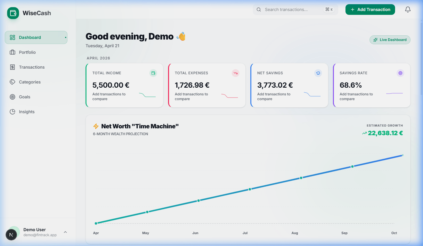 WiseCash Dashboard Preview